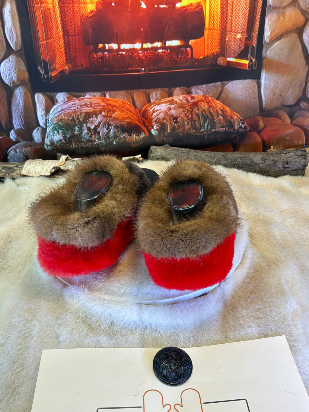 Slipper pointure 11 Homme – Sherling italien & cuir recyclé, pièce unique faite à la main au Québec