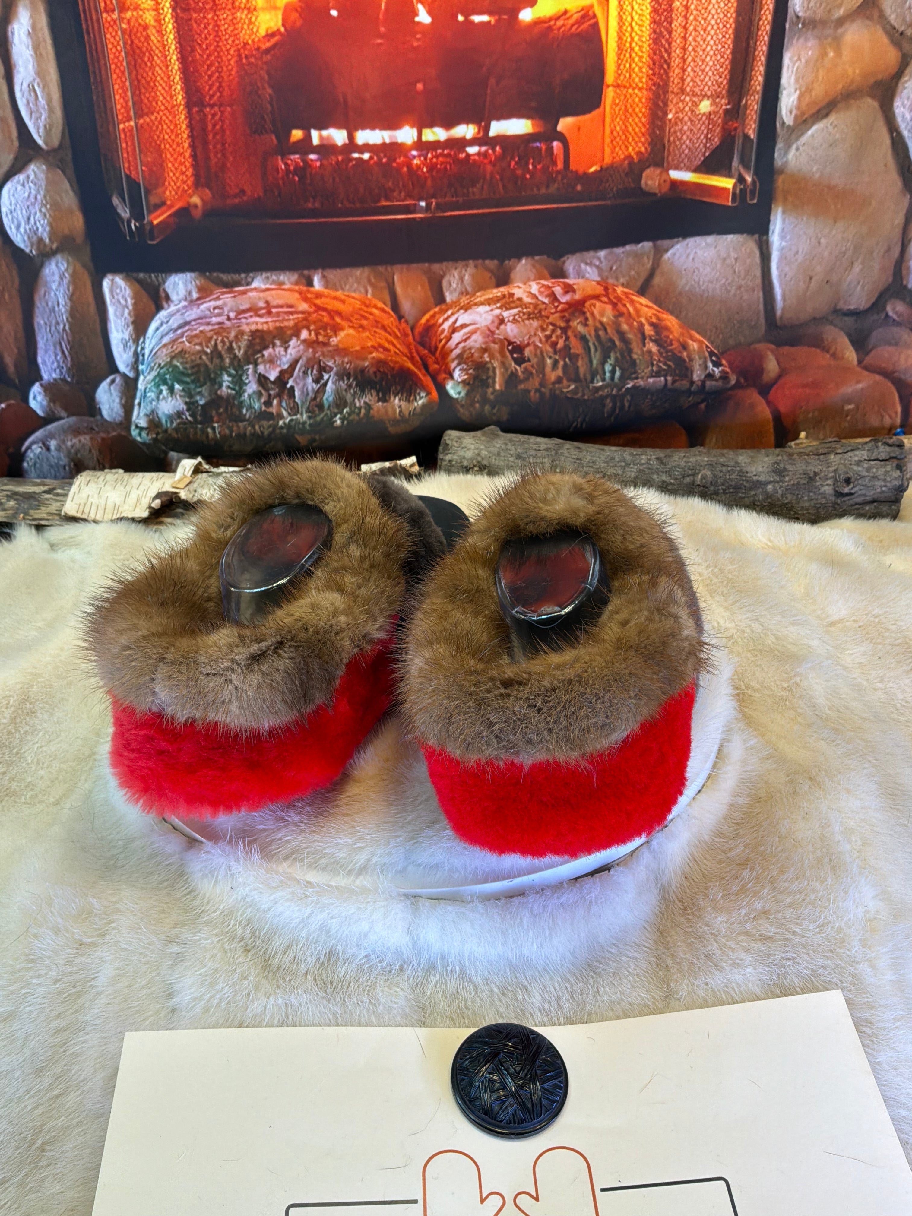 Slipper pointure 11 Homme – Sherling italien & cuir recyclé, pièce unique faite à la main au Québec