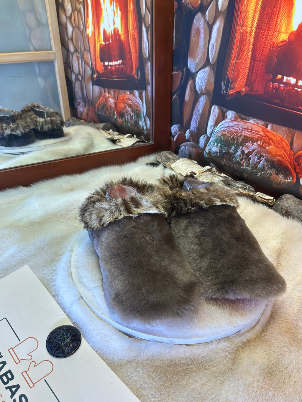 Slipper Les Claire pointure 9 femme – Sherling italien & cuir recyclé, pièce unique faite à la main au Québec