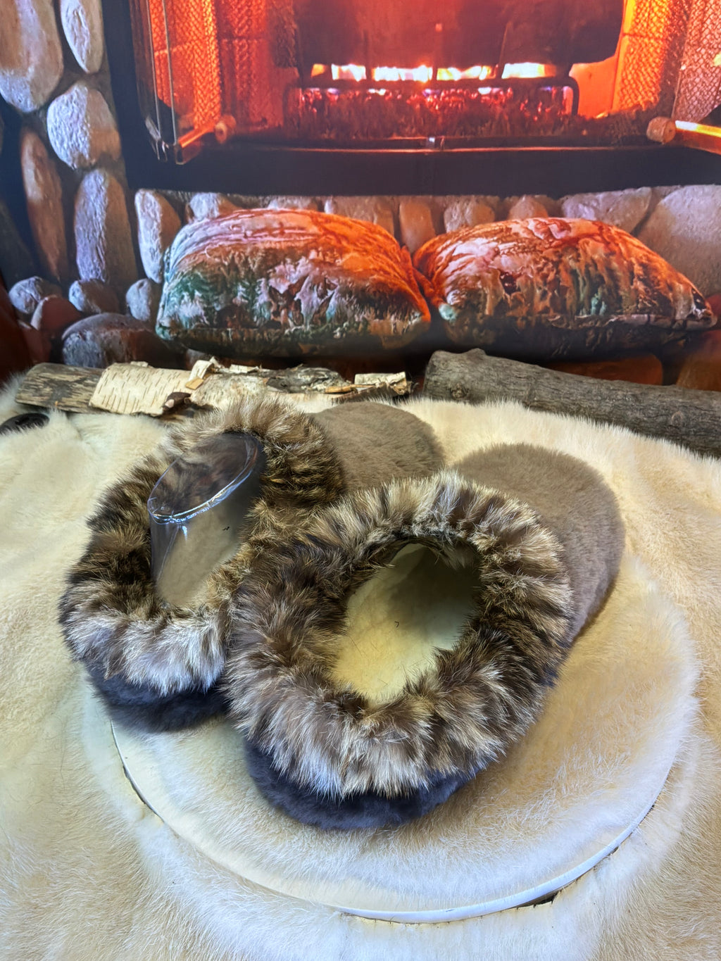 Slipper Les Claire pointure 9 femme – Sherling italien & cuir recyclé, pièce unique faite à la main au Québec