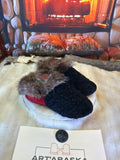 Slipper Les Madeleine pointure 9 femme – Sherling italien & cuir recyclé, pièce unique faite à la main au Québec
