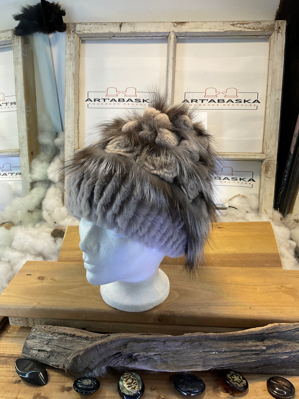 Tuque en fourrure recyclée