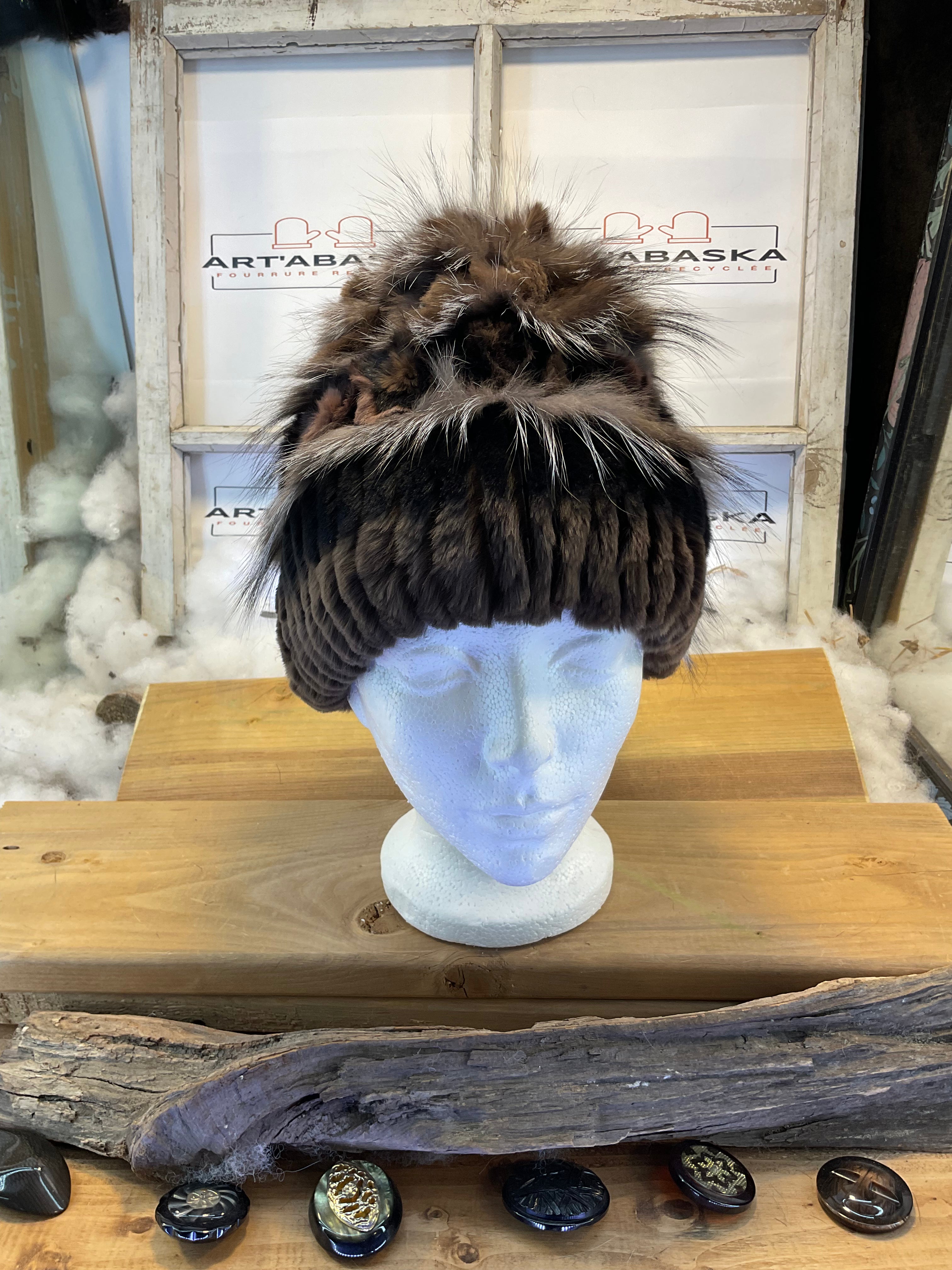 Tuque en fourrure recyclée