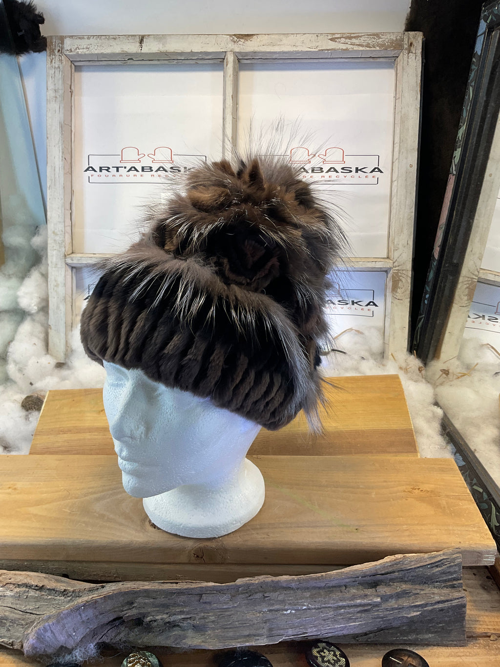 Tuque en fourrure recyclée