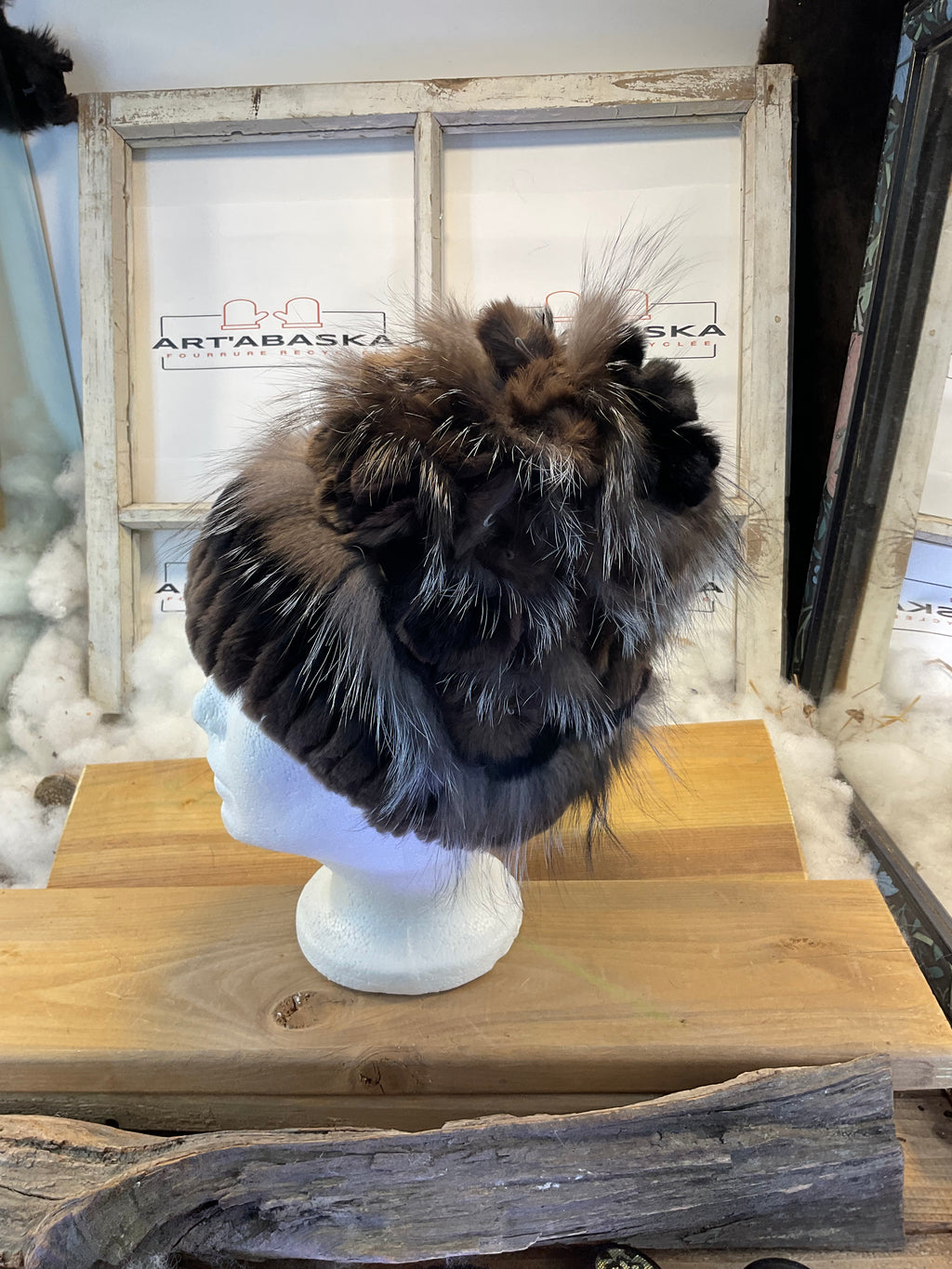 Tuque en fourrure recyclée