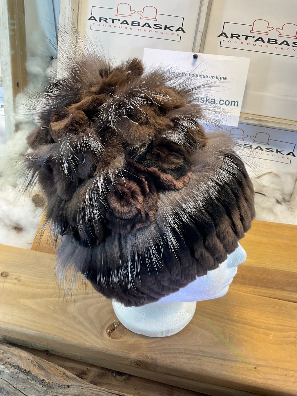 Tuque en fourrure recyclée