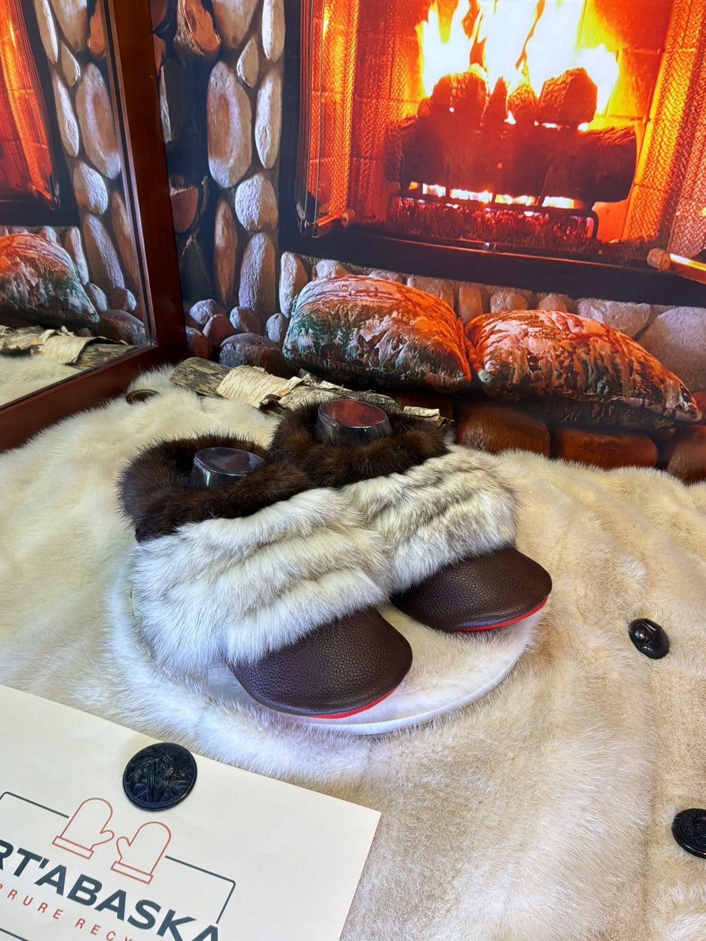 Slipper Solange pointure 10 femme – Sherling italien & cuir recyclé, pièce unique faite à la main au Québec