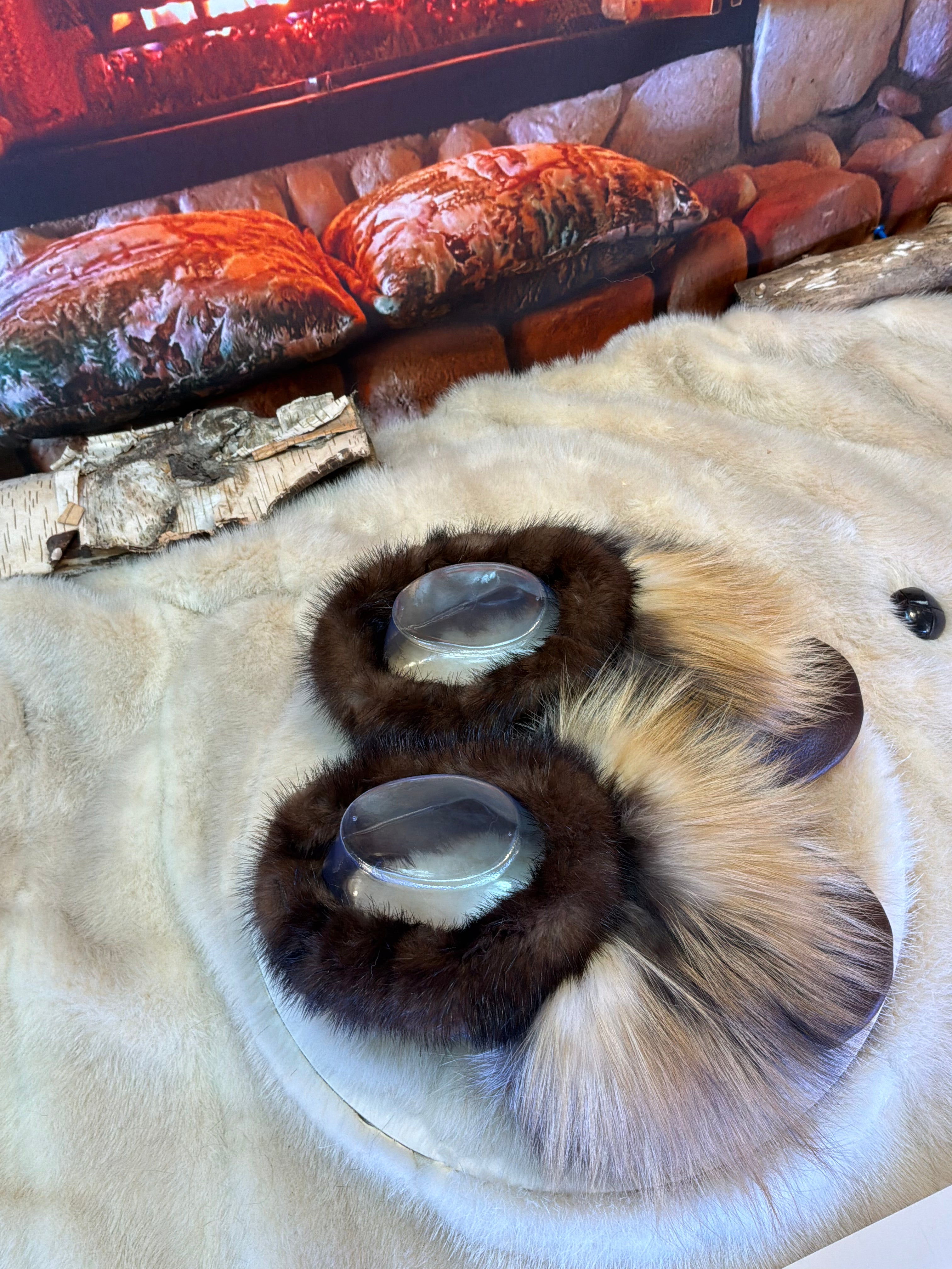 Slipper Diane pointure 7 femme – Sherling italien & cuir recyclé, pièce unique faite à la main au Québec