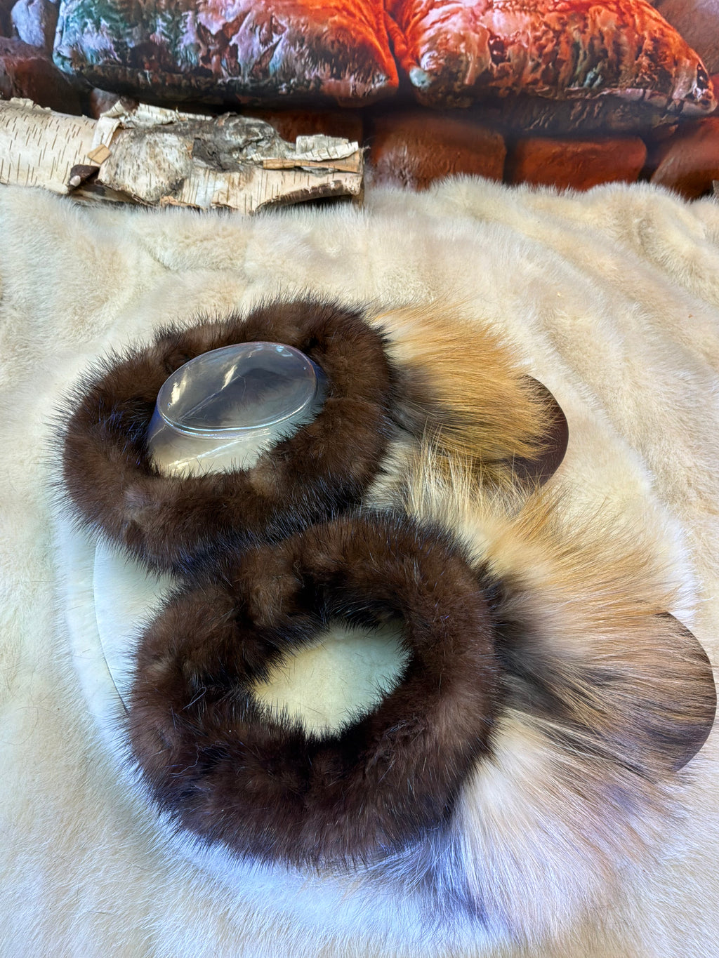 Slipper Diane pointure 7 femme – Sherling italien & cuir recyclé, pièce unique faite à la main au Québec