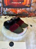 Slipper Fernande pointure 7 femme – Sherling italien & cuir recyclé, pièce unique faite à la main au Québec