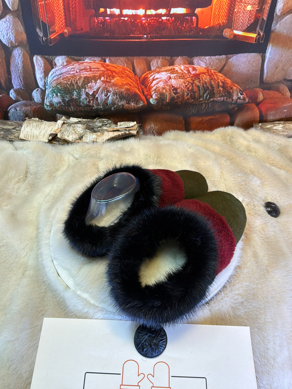 Slipper Fernande pointure 7 femme – Sherling italien & cuir recyclé, pièce unique faite à la main au Québec