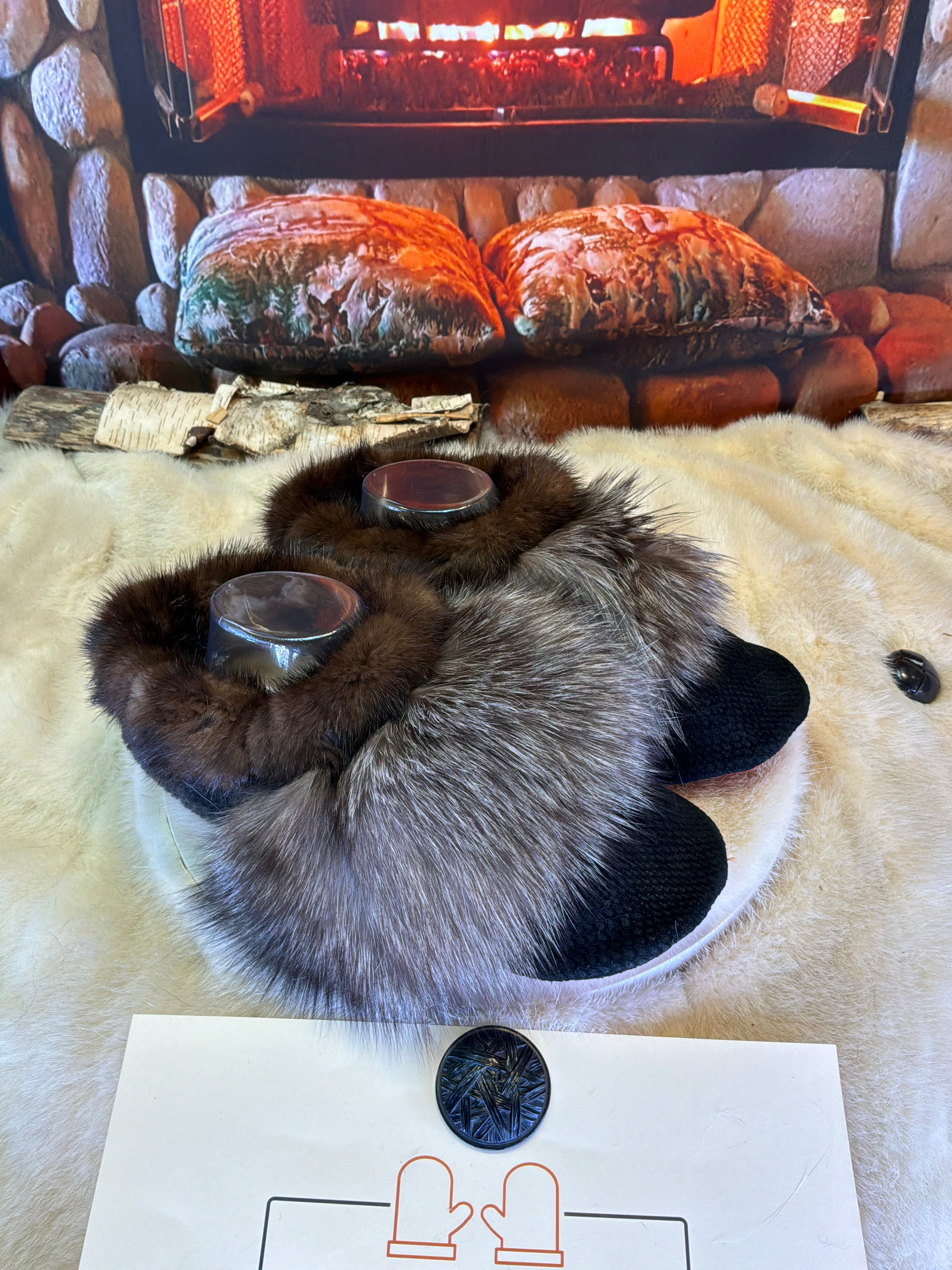 Slipper Irène pointure 10 femme – Sherling italien & cuir recyclé, pièce unique faite à la main au Québec