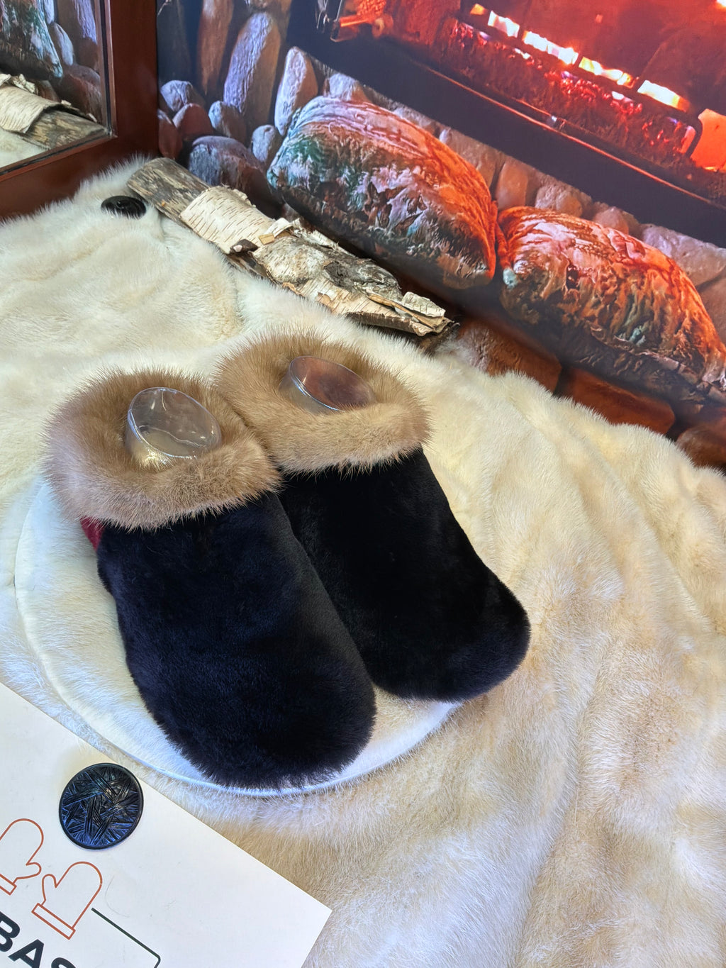 Slipper Sylvie pointure 8 femme – Sherling italien & cuir recyclé, pièce unique faite à la main au Québec