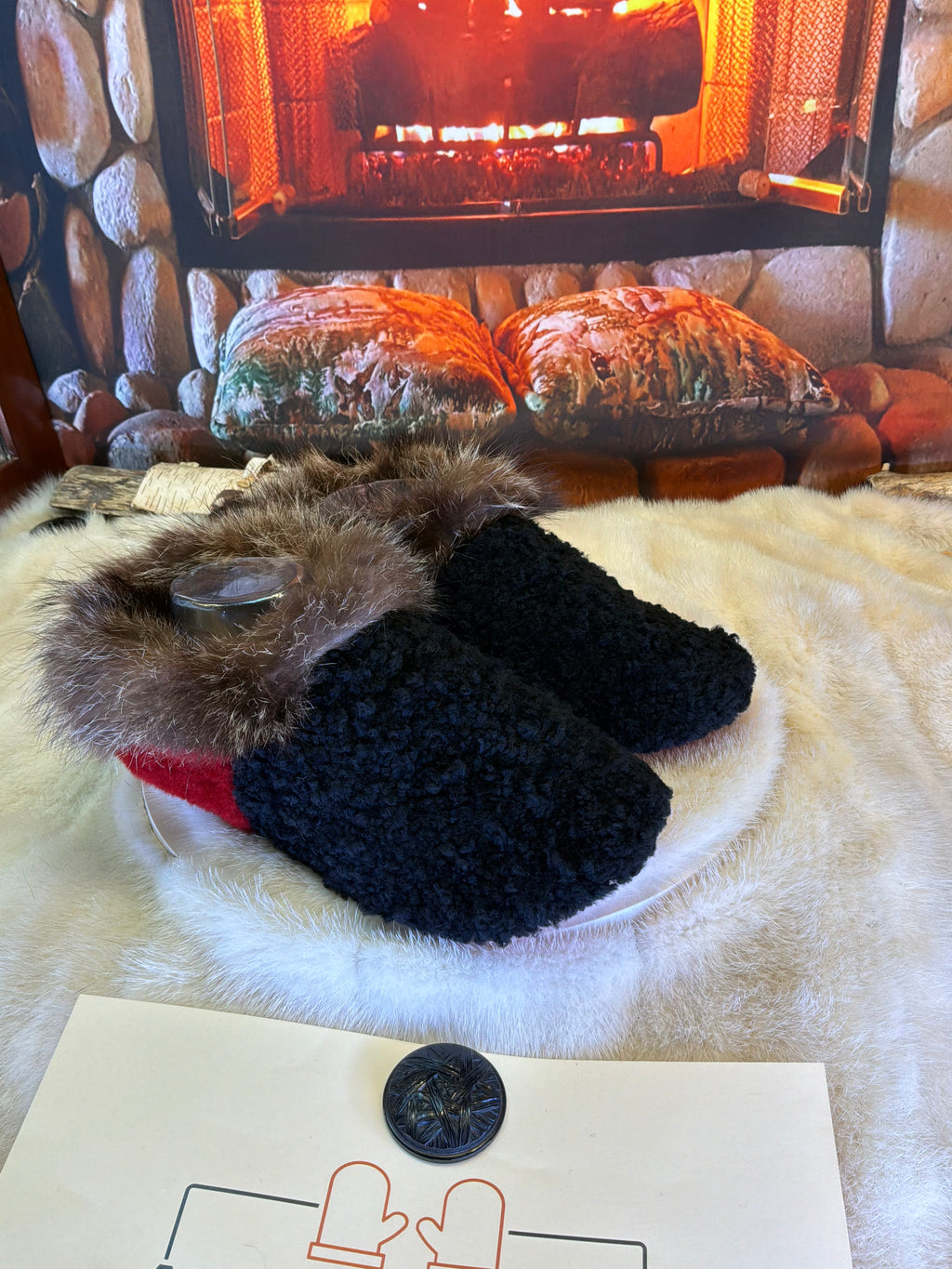 Slipper Simone pointure 9 femme – Sherling italien & cuir recyclé, pièce unique faite à la main au Québec
