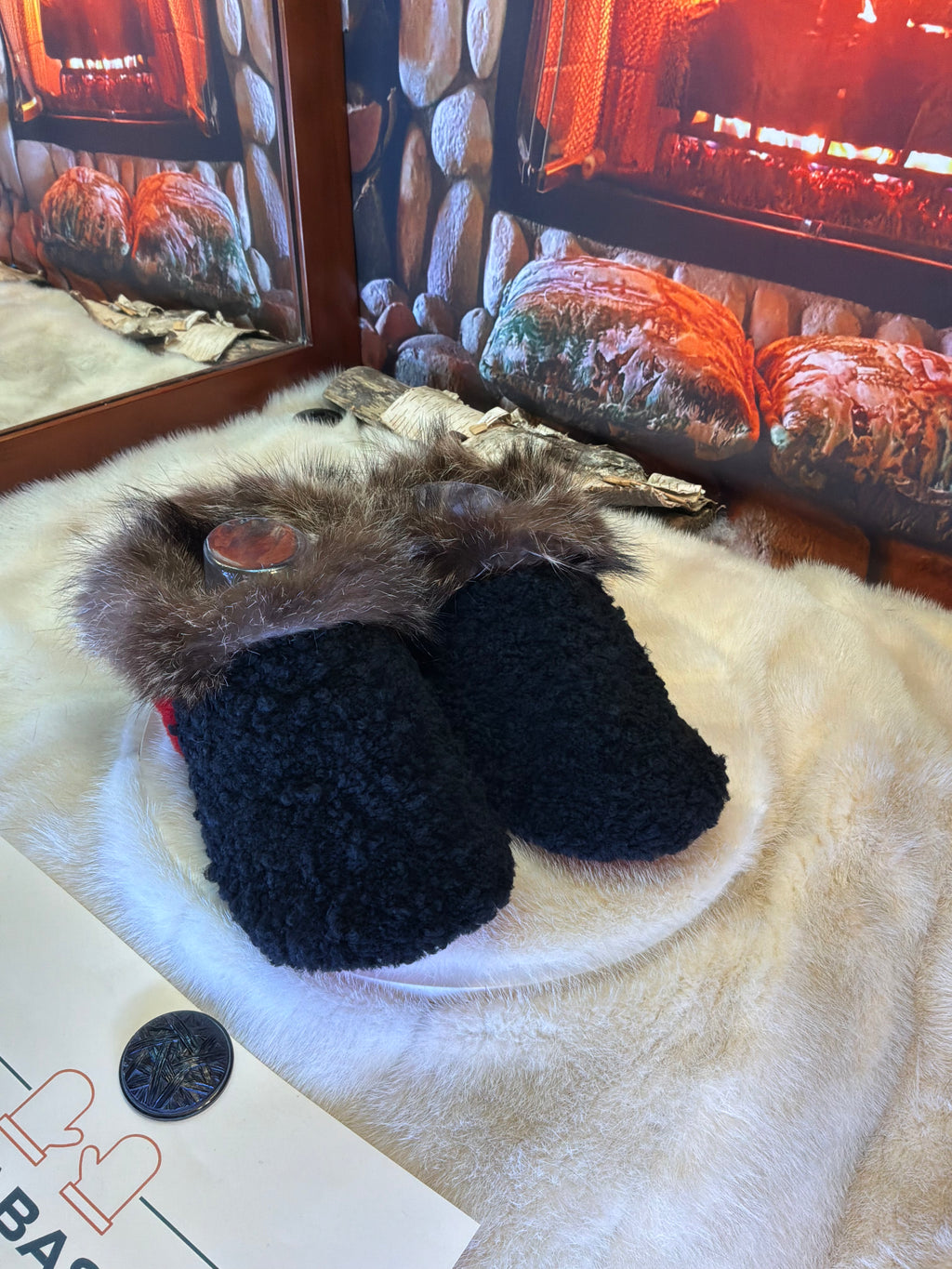 Slipper Simone pointure 9 femme – Sherling italien & cuir recyclé, pièce unique faite à la main au Québec