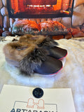 Slipper Fernande pointure 9 Homme / 11 femme  – Sherling italien & cuir recyclé, pièce unique faite à la main au Québec