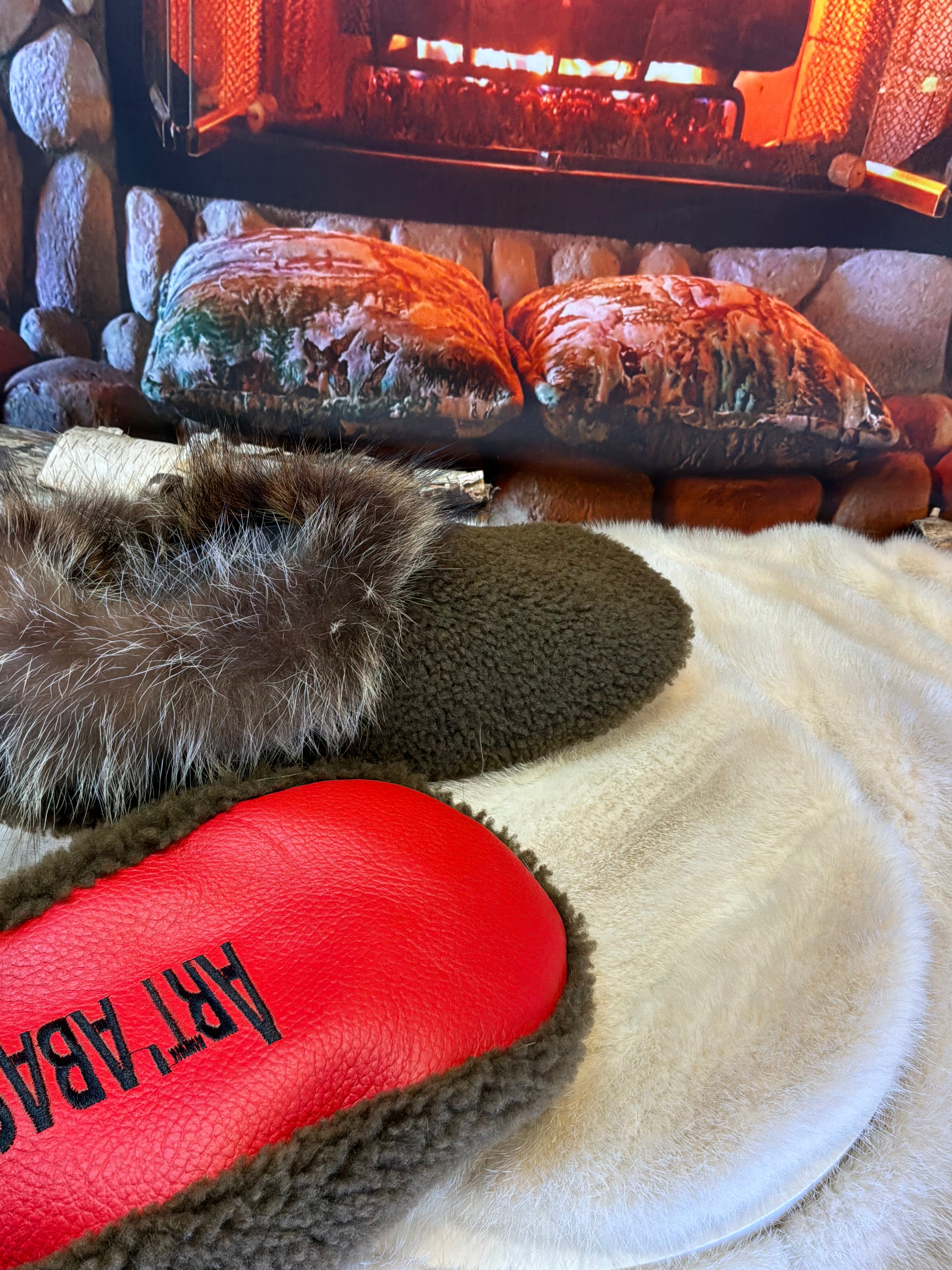Slipper Aline pointure 11 Homme – Sherling italien & cuir recyclé, pièce unique faite à la main au Québec