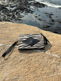 Pochette-portefeuille multifonction en fourrure de vache imprimée zébrée – ArtAbaska