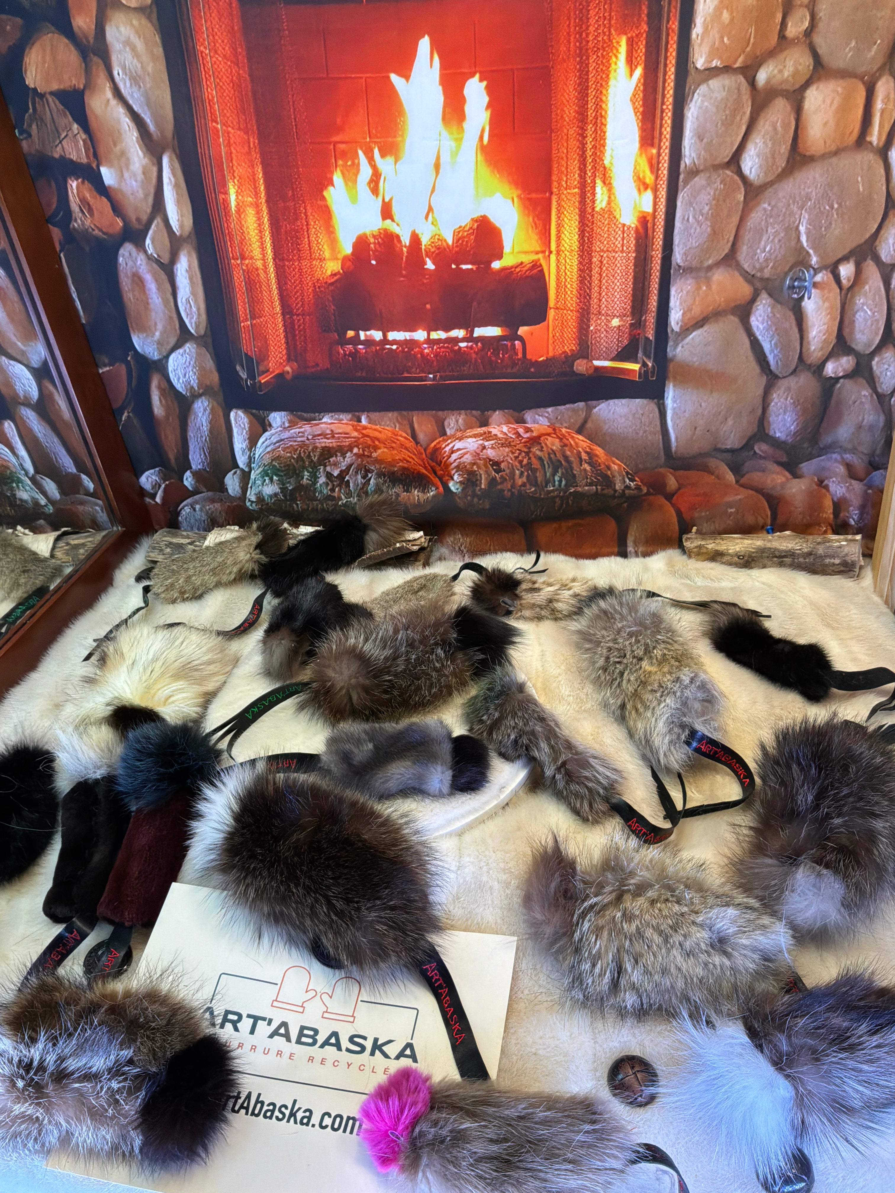 Cat toys made from recycled fur
