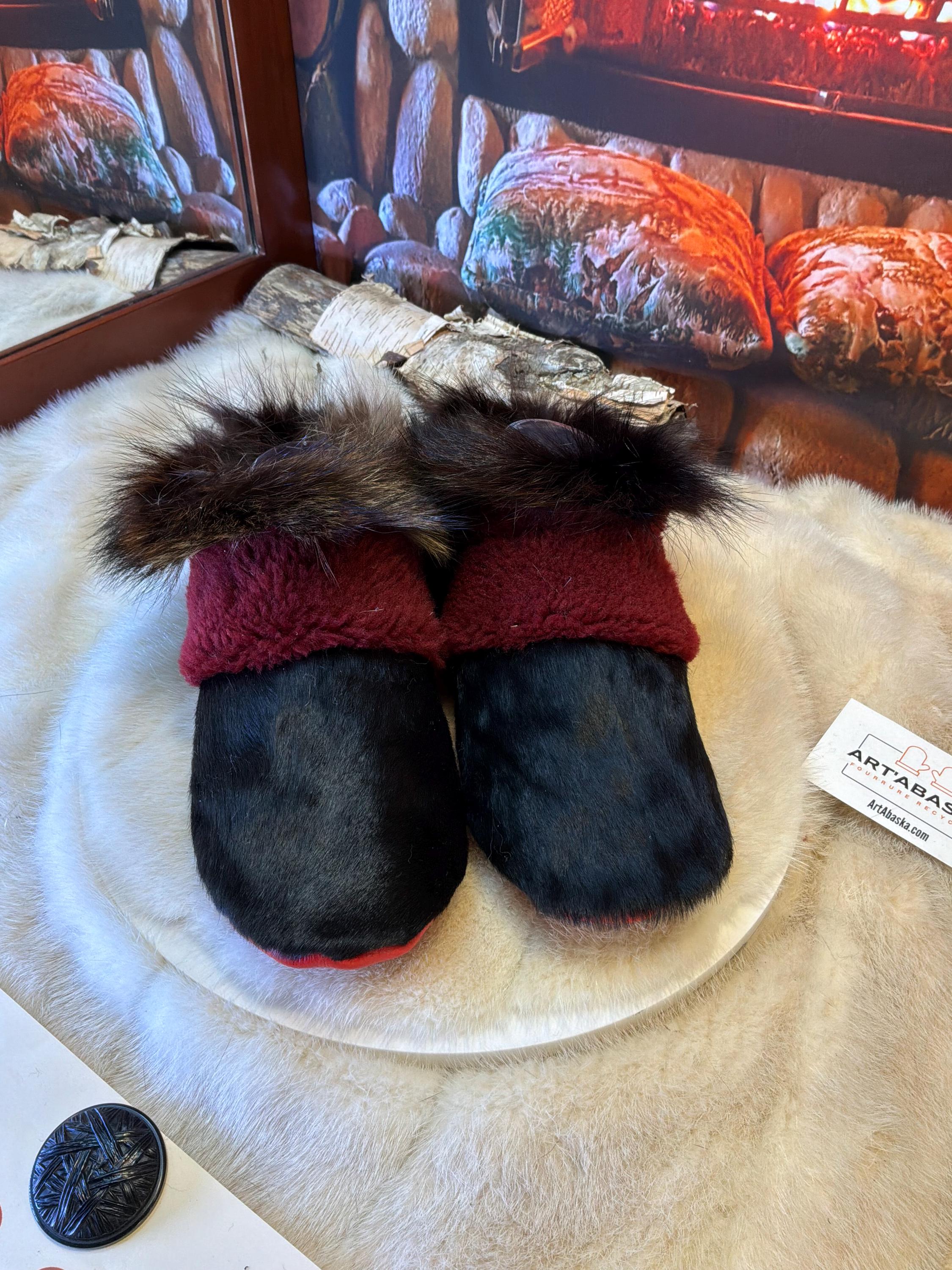 Slipper Romaine pointure 8 femme – Sherling italien & cuir recyclé, pièce unique faite à la main au Québec