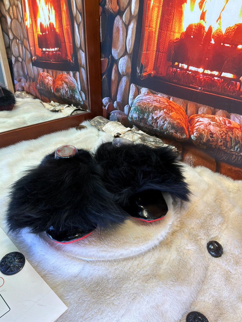 Slipper Bibiane pointure 7 femme – Sherling italien & cuir recyclé, pièce unique faite à la main au Québec