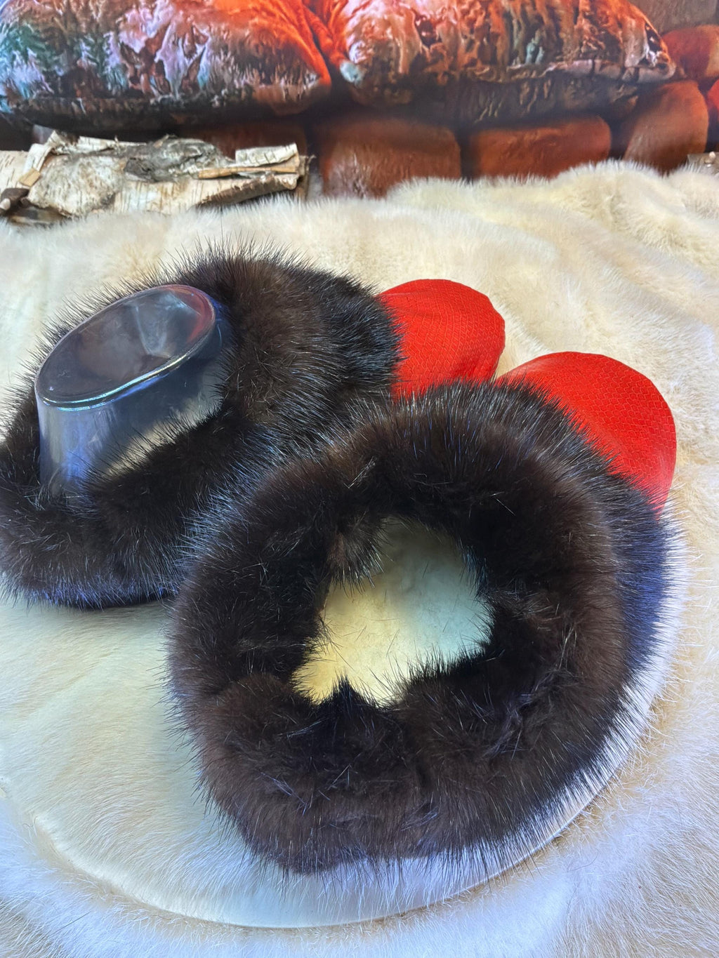 Slipper Mado pointure 8 femme – Sherling italien & cuir recyclé, pièce unique faite à la main au Québec