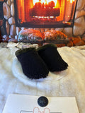 Slipper  Marie-Thérèse pointure 8 femme – Sherling italien & cuir recyclé, pièce unique faite à la main au Québec