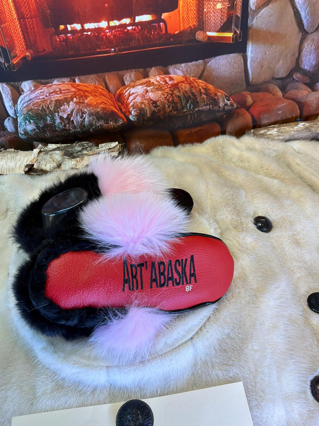 Slipper Fidélia pointure 8 femme – Sherling italien & cuir recyclé, pièce unique faite à la main au Québec
