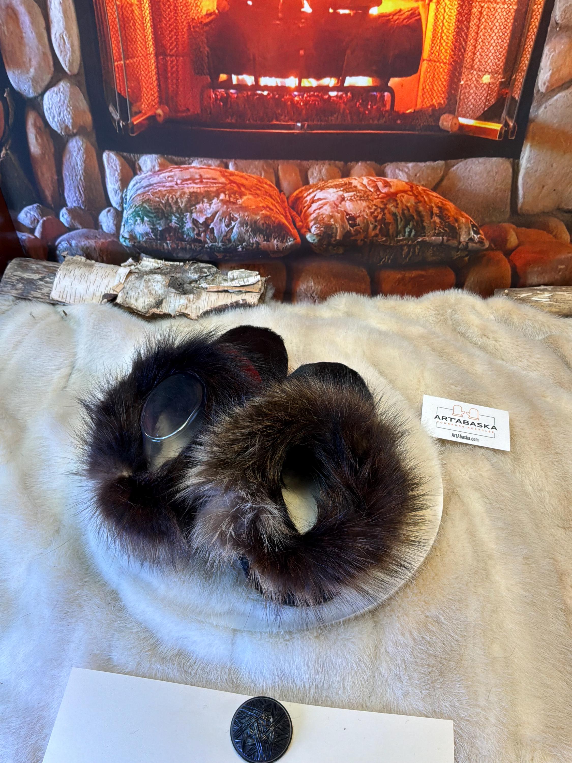 Slipper Romaine pointure 8 femme – Sherling italien & cuir recyclé, pièce unique faite à la main au Québec