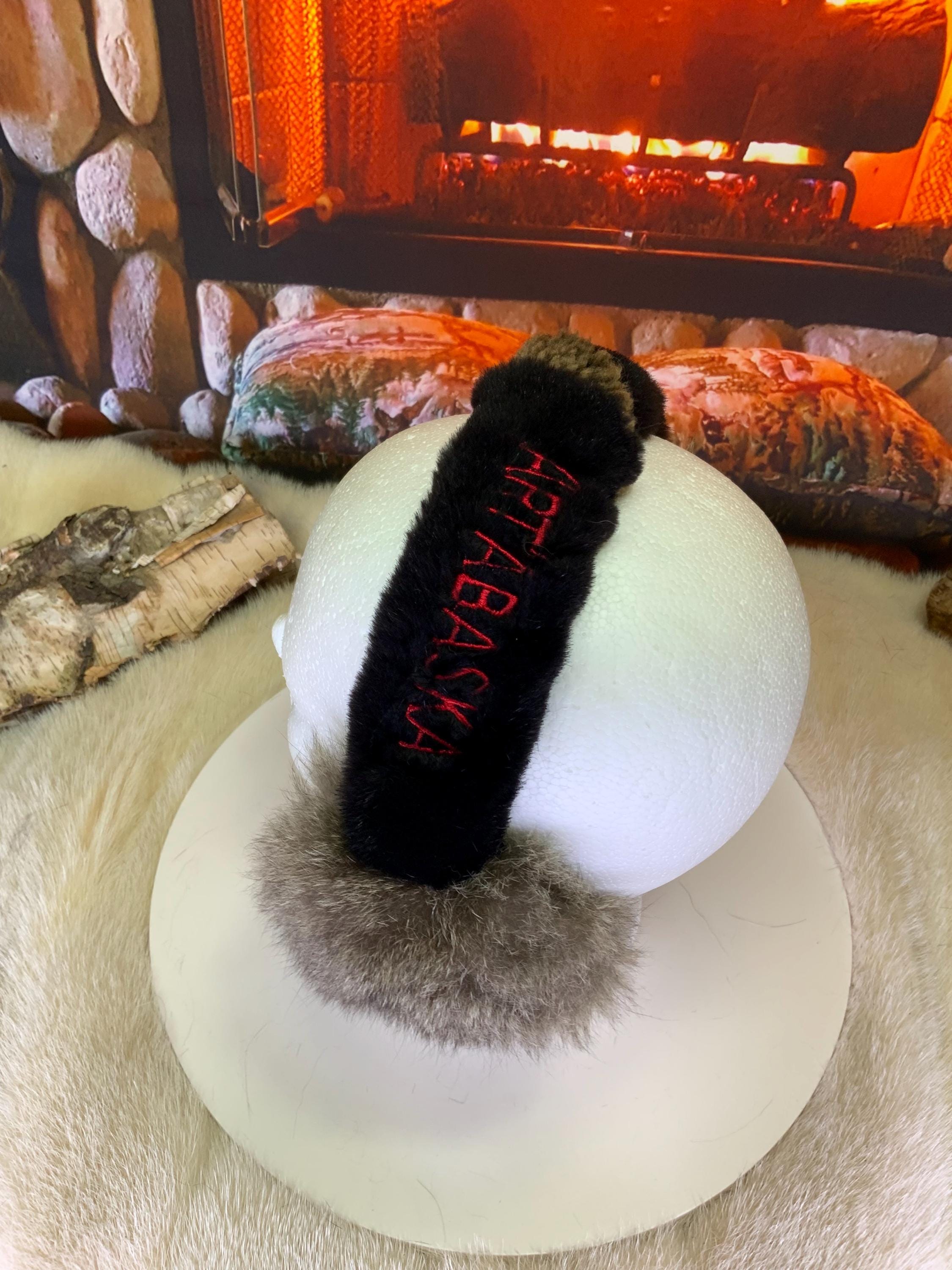 Cache-Oreilles tout en fourrure recyclée édition Opossum naturel