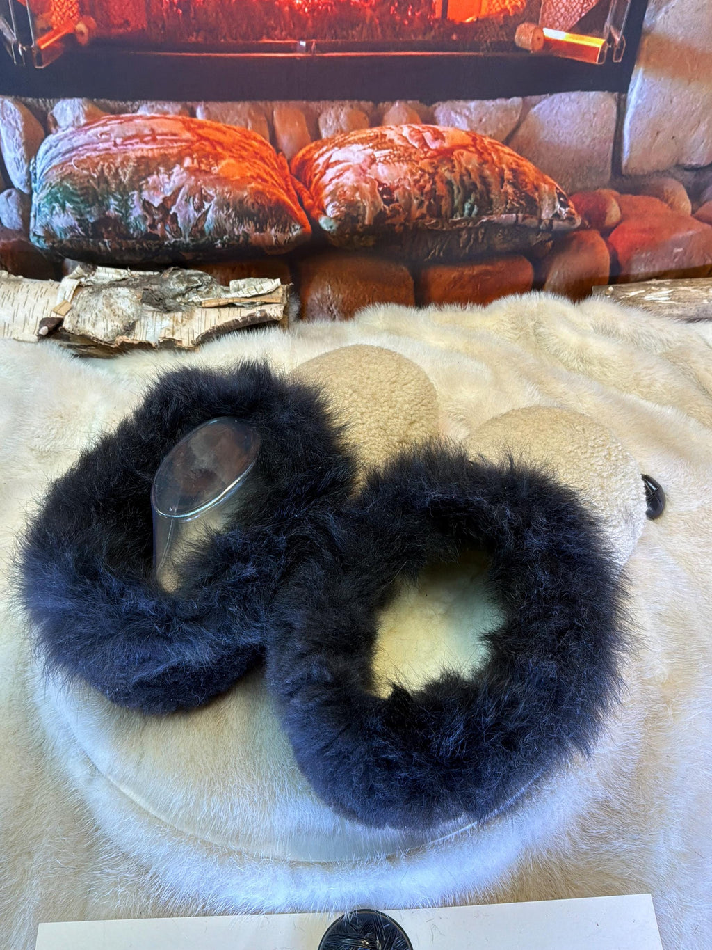 Slipper Rosanne pointure 10 femme – Sherling italien & cuir recyclé, pièce unique faite à la main au Québec