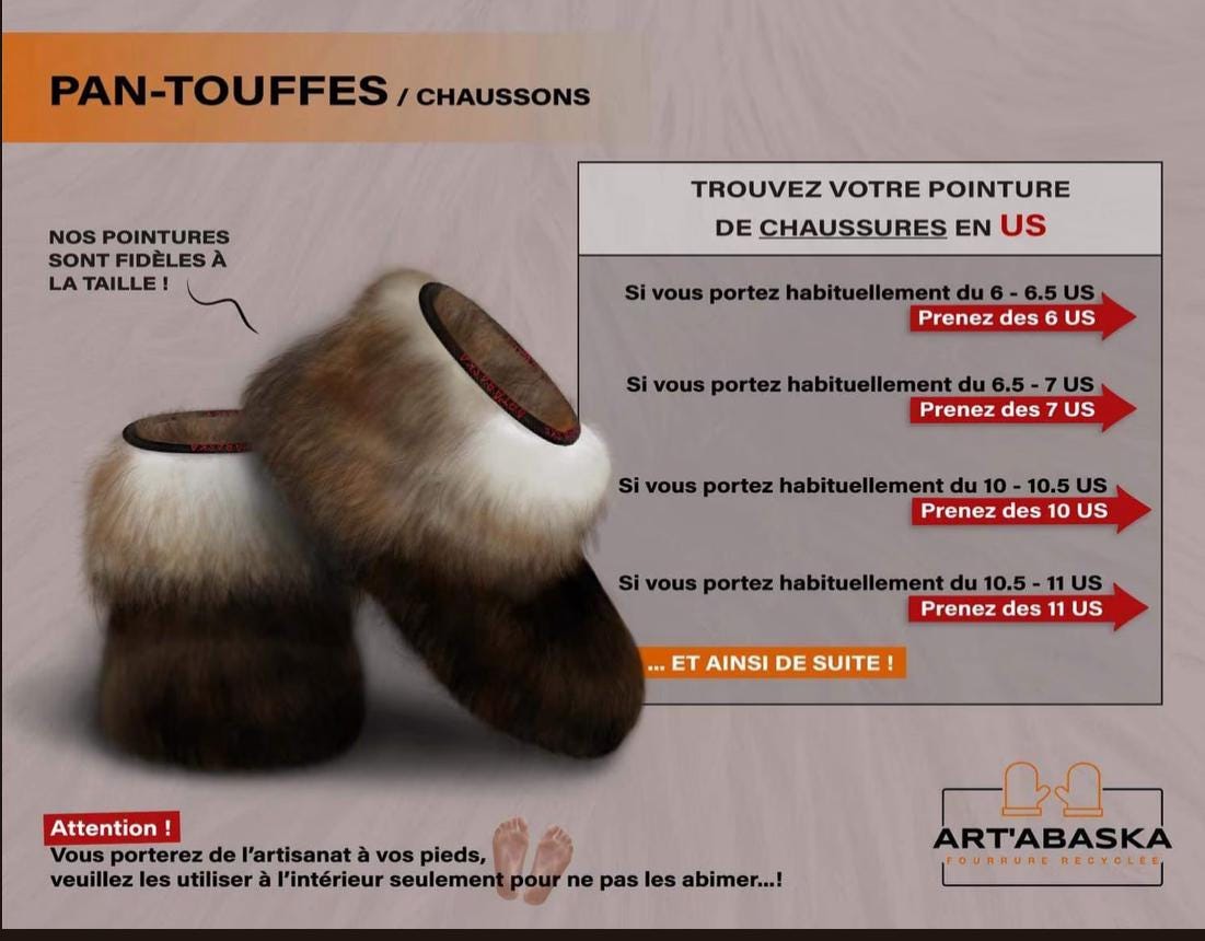 Slipper Dorilda pointure 6 femme – Sherling italien & cuir recyclé, pièce unique faite à la main au Québec