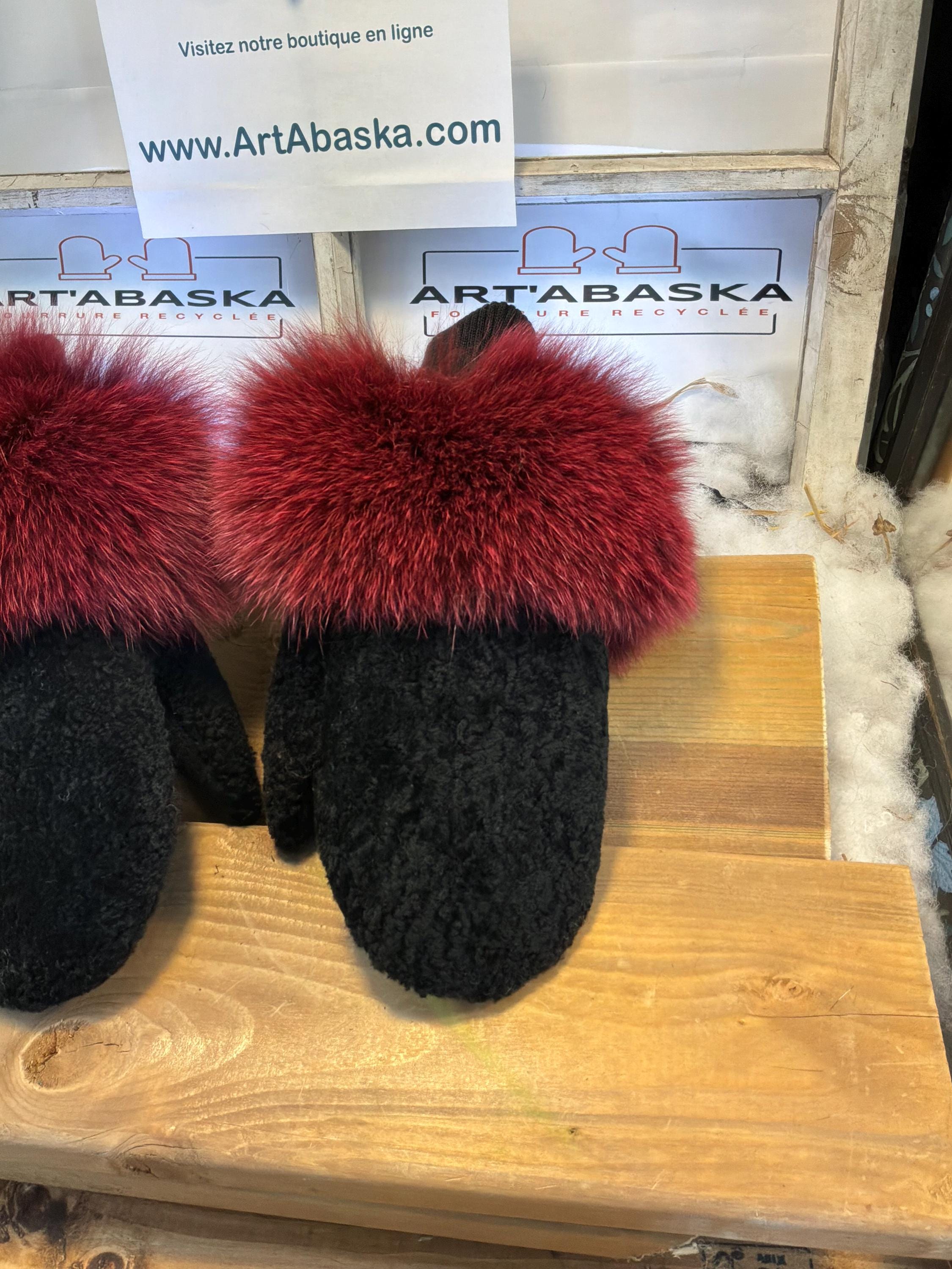 Mitaines de ville Medium Catherine en fourrure recyclée – Faites à la main au Québec – Légères, élégantes, confort urbain – ArtAbaska