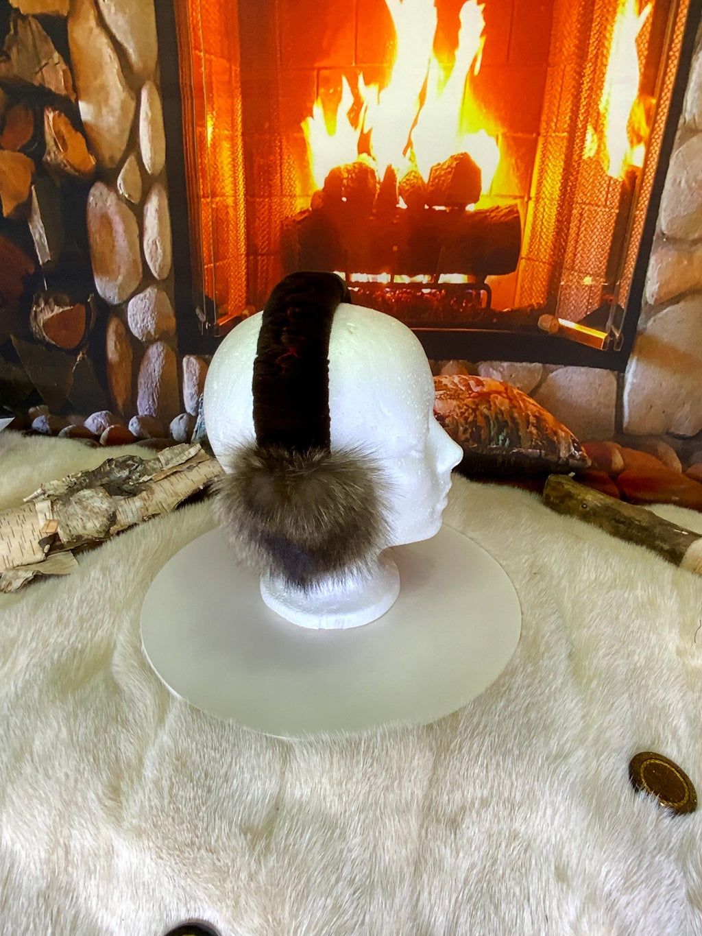 Cache-Oreilles tout en fourrure recyclée édition Raton naturel recyclé Les Lisette 3