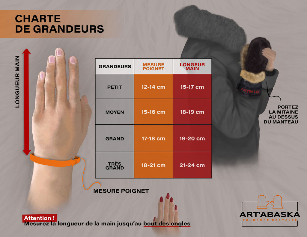 Mitaines Augustine Large – Édition Bruins de Boston cuir noir recyclé avec fourrure renard et lapin – fait main Québec