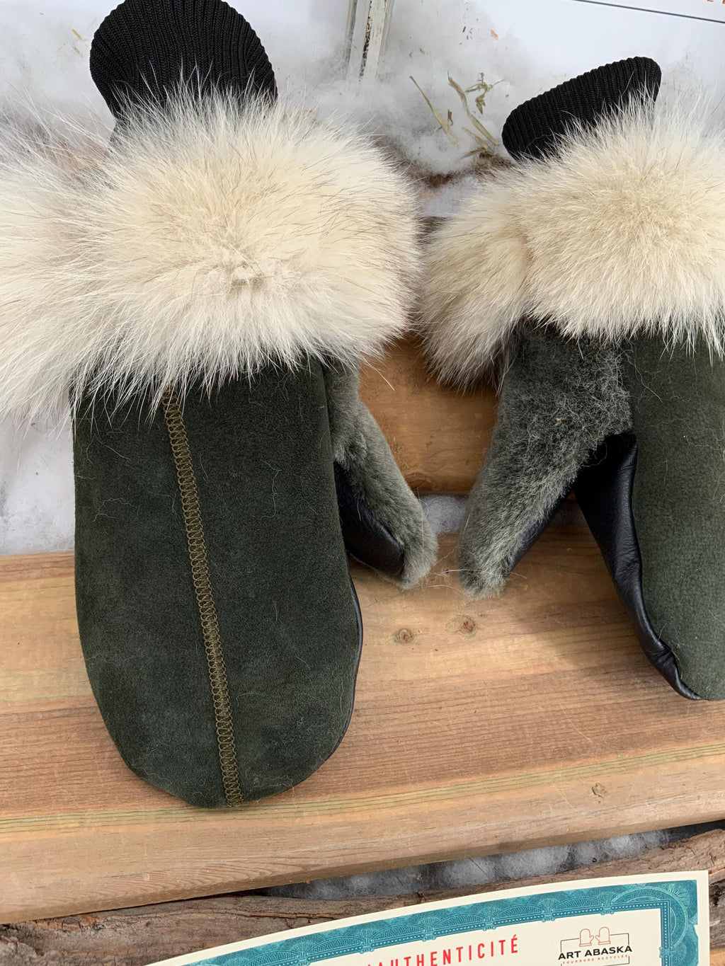 Mitaines de Ville en fourrure et cuir recyclés, Les Anne Grandeur Médium