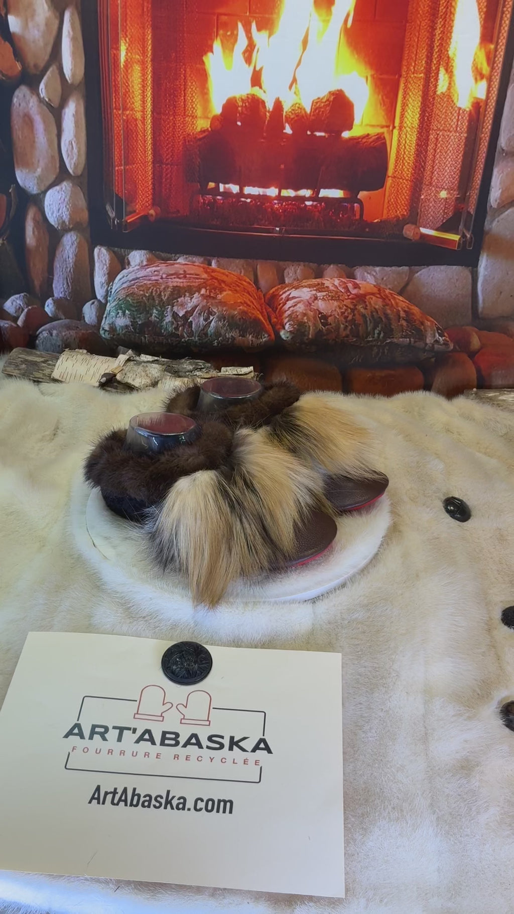 Slipper Diane pointure 7 femme – Sherling italien & cuir recyclé, pièce unique faite à la main au Québec