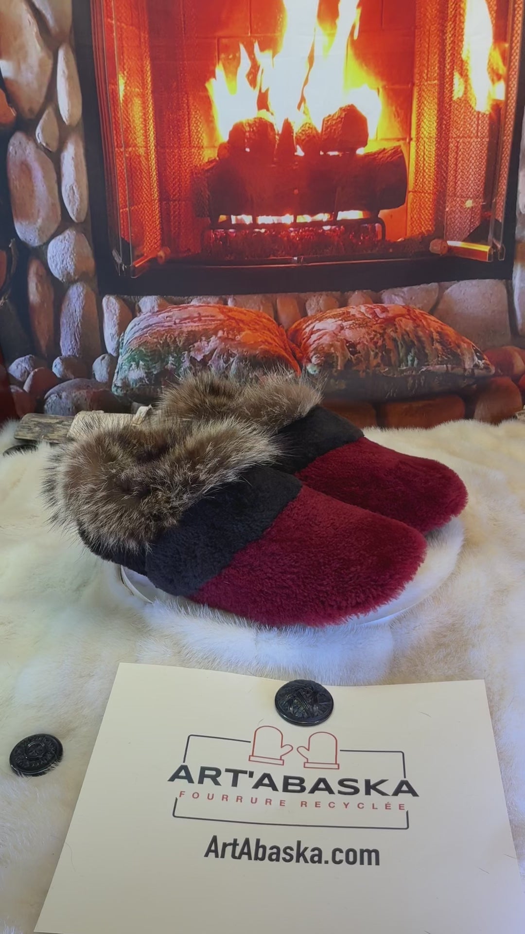 Slipper Marguerite pointure 11 Homme – Sherling italien & cuir recyclé, pièce unique faite à la main au Québec