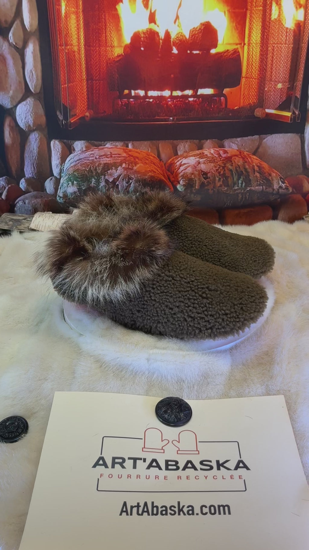 Slipper Aline pointure 11 Homme – Sherling italien & cuir recyclé, pièce unique faite à la main au Québec