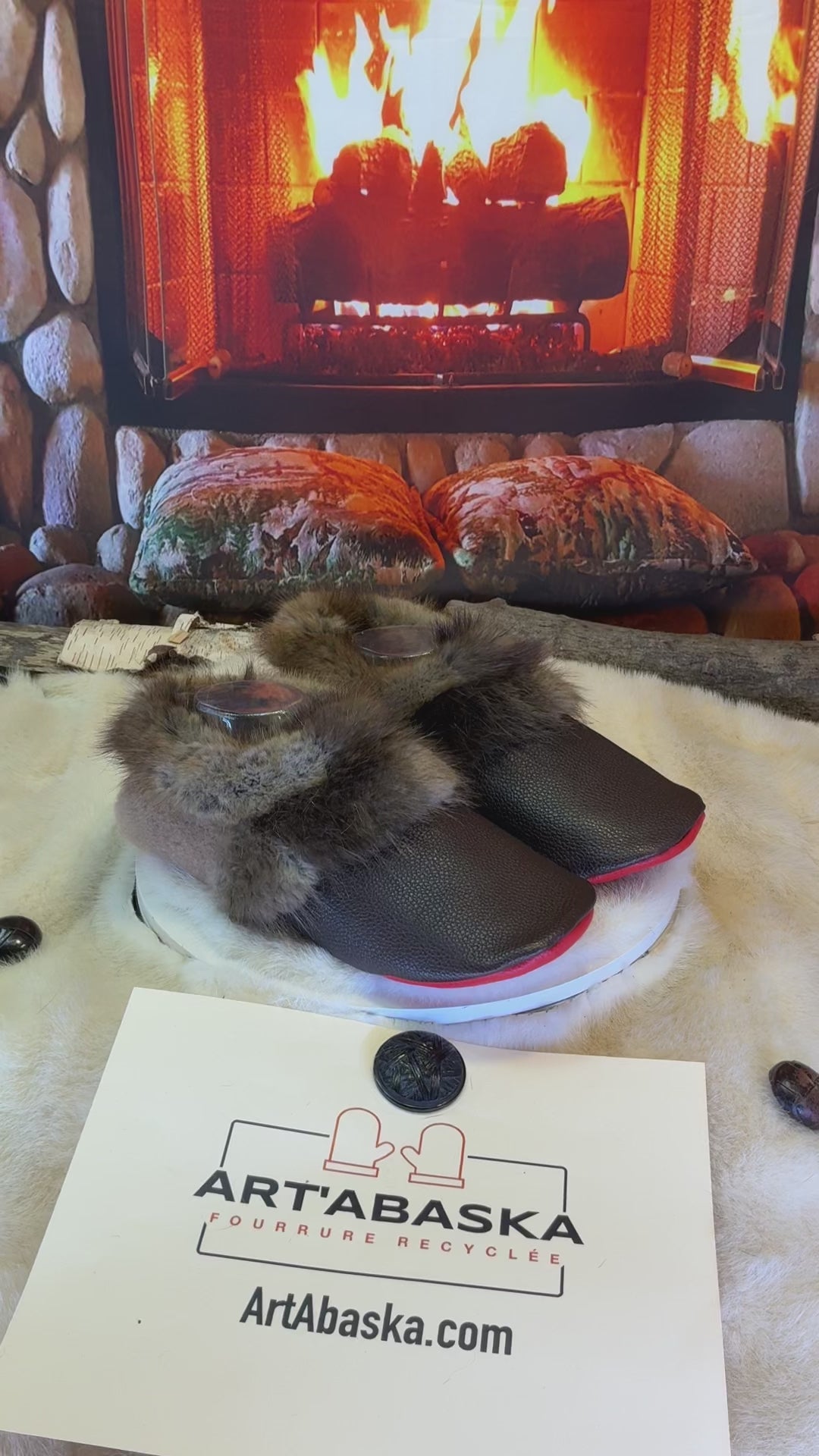 Slipper Les Rose pointure 9 Homme-11 femme – Sherling italien & cuir recyclé, pièce unique faite à la main au Québec