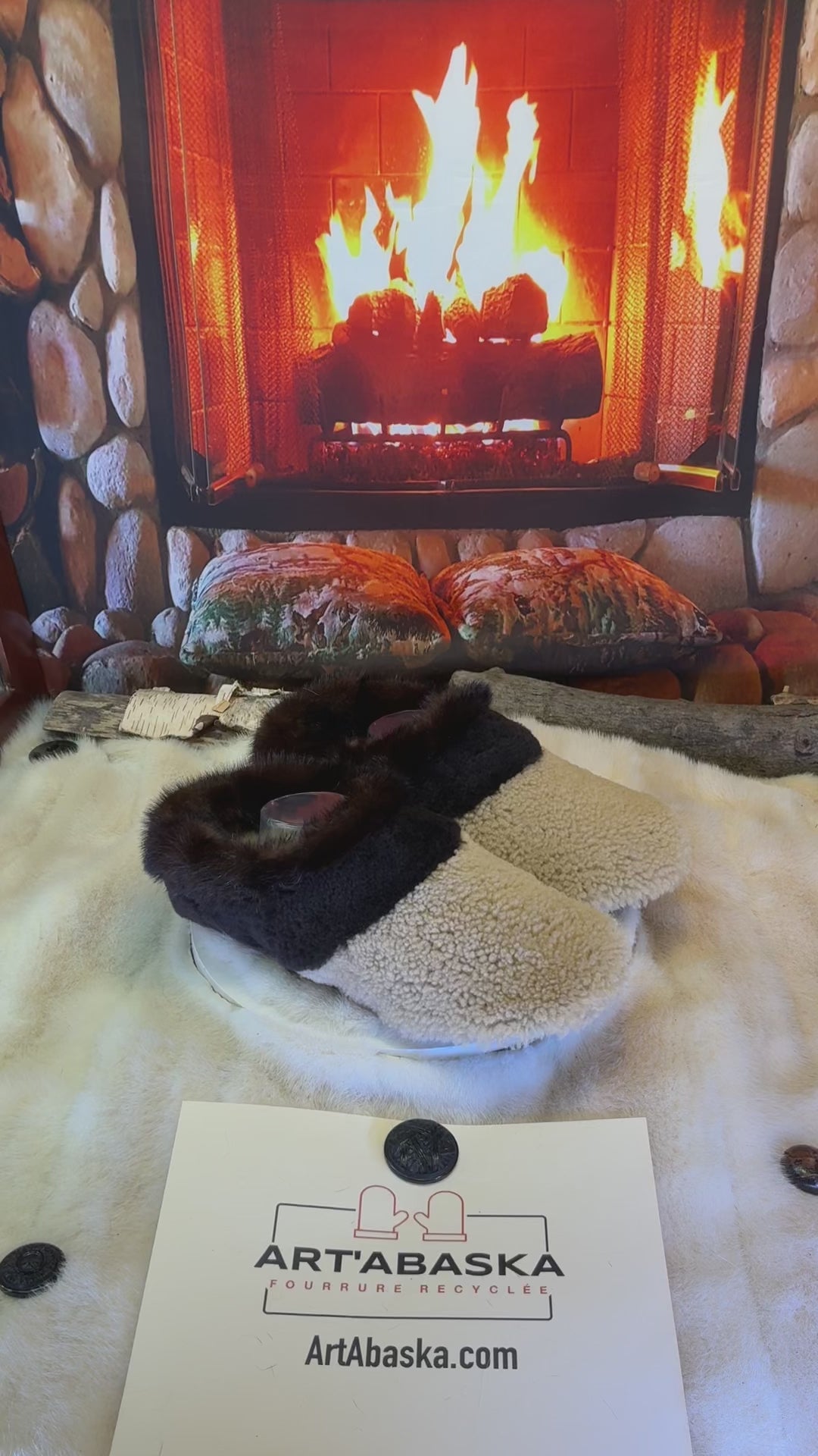 Slipper Les Germaine pointure 12 Homme – Sherling italien & cuir recyclé, pièce unique faite à la main au Québec