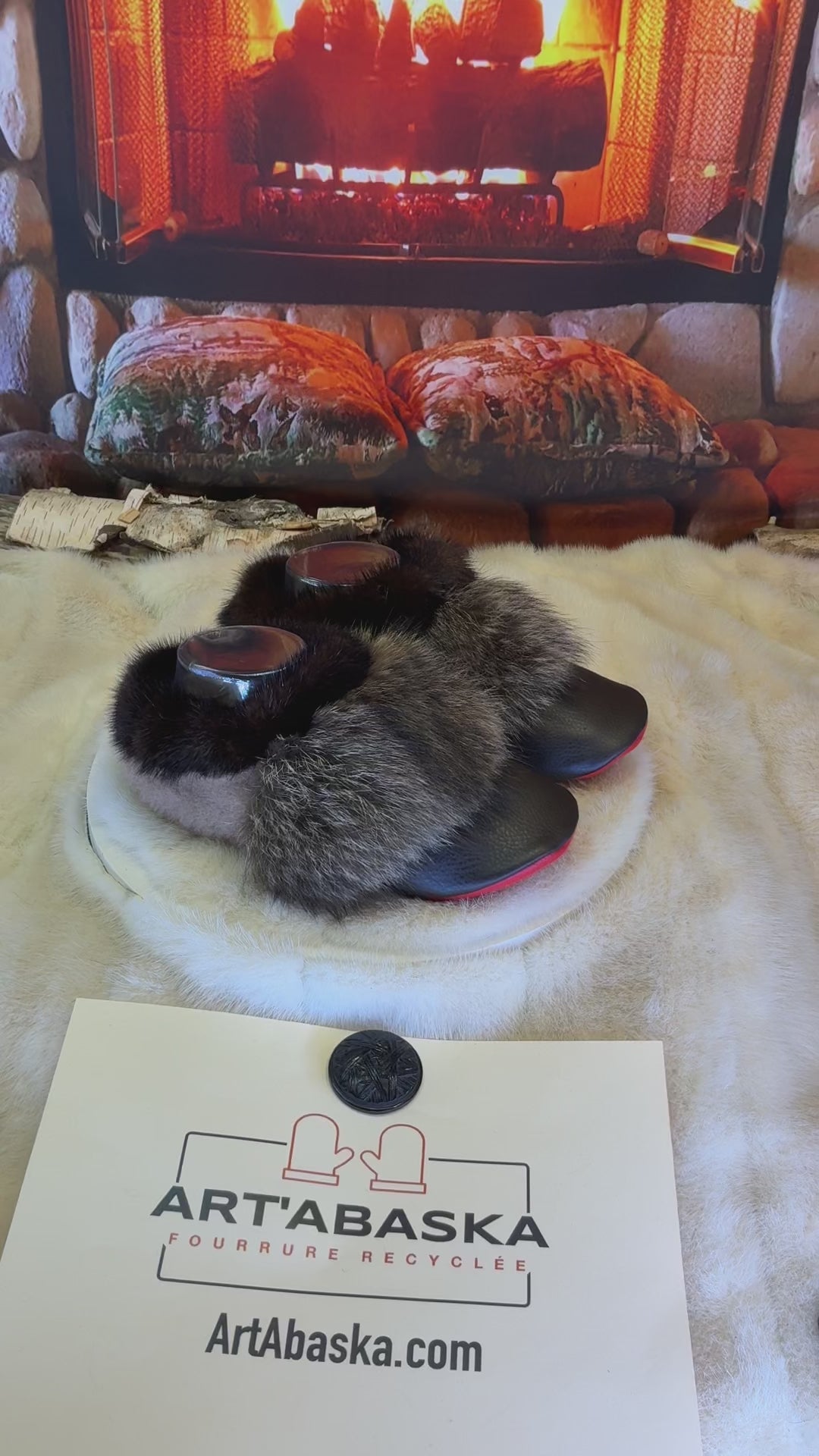 Slipper pointure Jacinthe 7 femme – Sherling italien & cuir recyclé, pièce unique faite à la main au Québec