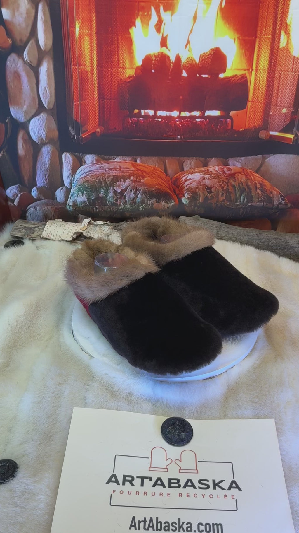 Slipper Les Yvonne pointure 11 Homme – Sherling italien & cuir recyclé, pièce unique faite à la main au Québec
