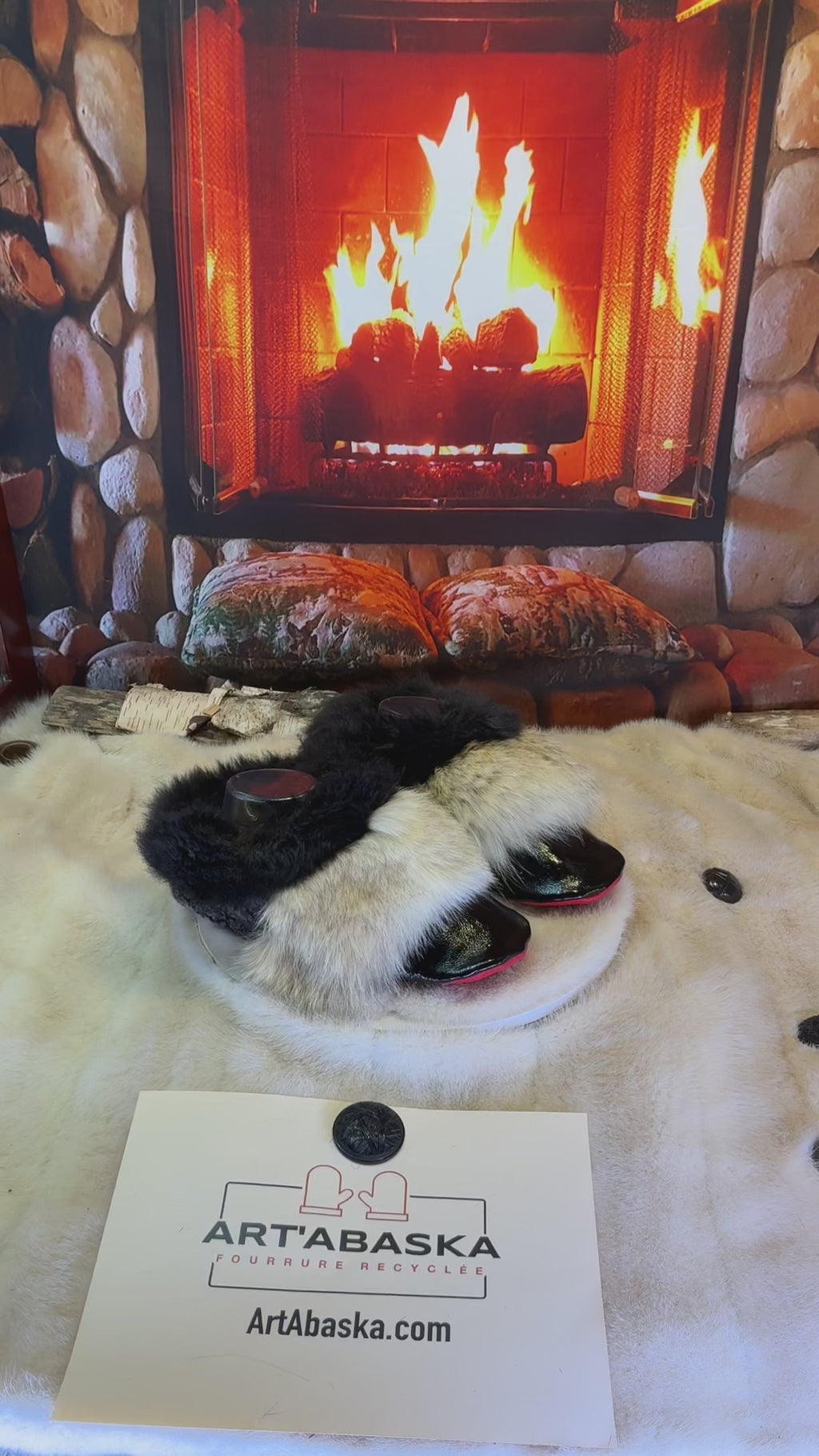 Slipper Marthe pointure 9 femme – Sherling italien & cuir recyclé, pièce unique faite à la main au Québec