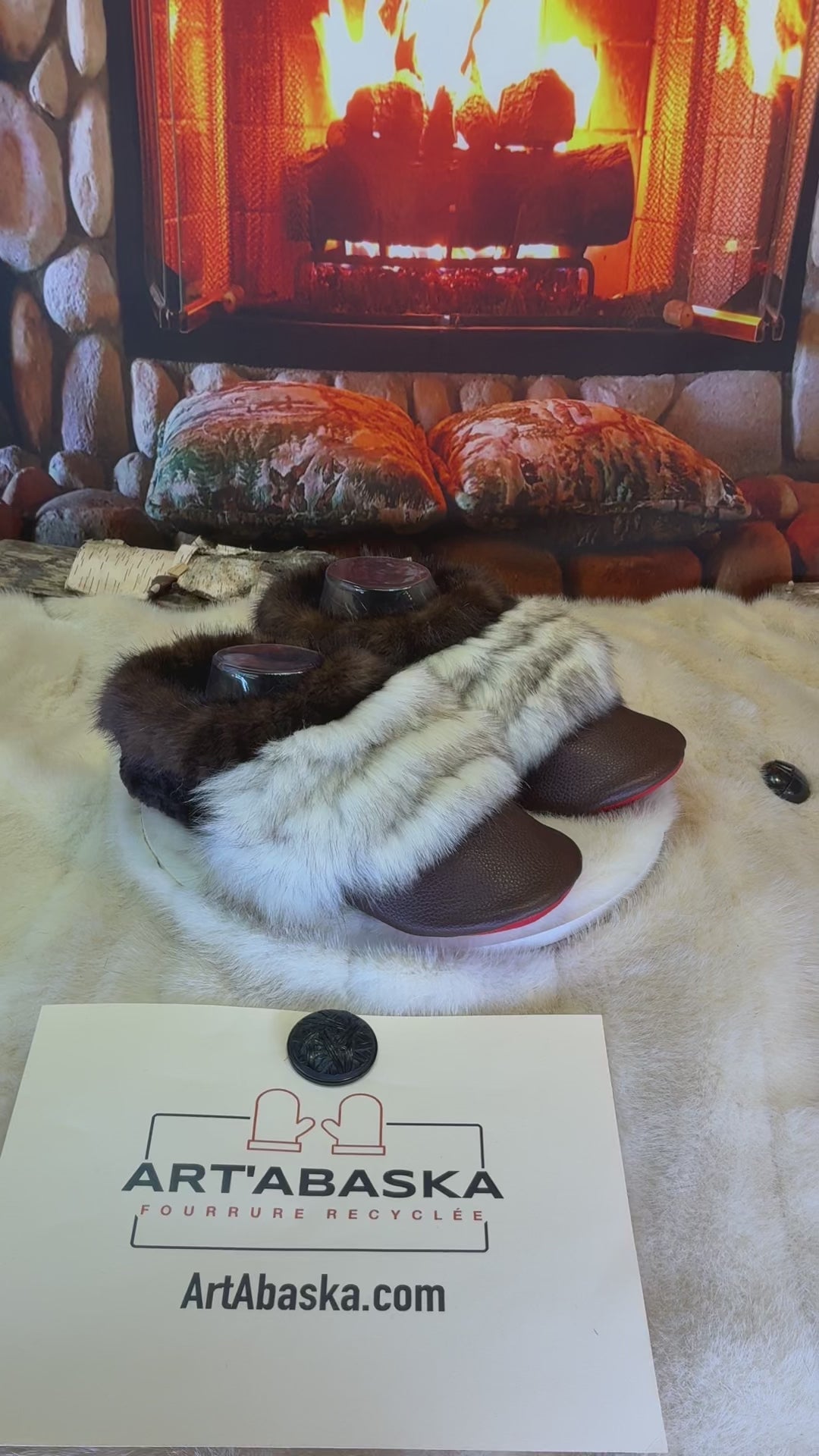 Slipper Solange pointure 10 femme – Sherling italien & cuir recyclé, pièce unique faite à la main au Québec