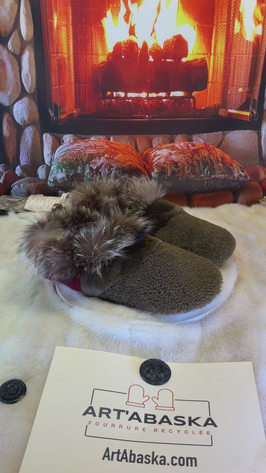 Slipper Germaine pointure 11 Homme – Sherling italien & cuir recyclé, pièce unique faite à la main au Québec