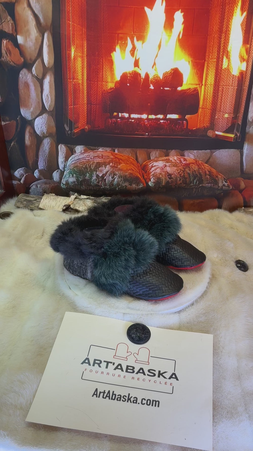 Slipper Mariette pointure 8 femme – Sherling italien & cuir recyclé, pièce unique faite à la main au Québec