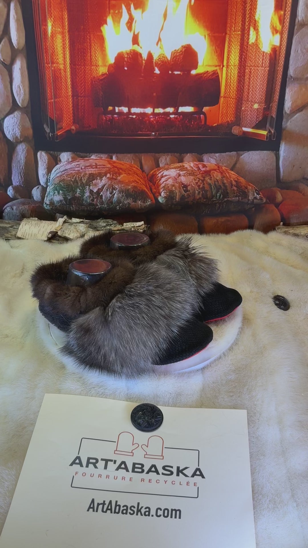 Slipper Irène pointure 10 femme – Sherling italien & cuir recyclé, pièce unique faite à la main au Québec