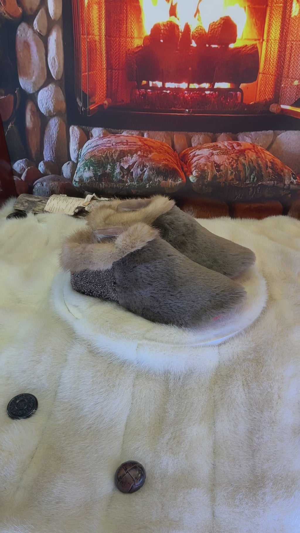 Slipper Claude pointure 8 femme – Sherling italien & cuir recyclé, pièce unique faite à la main au Québec