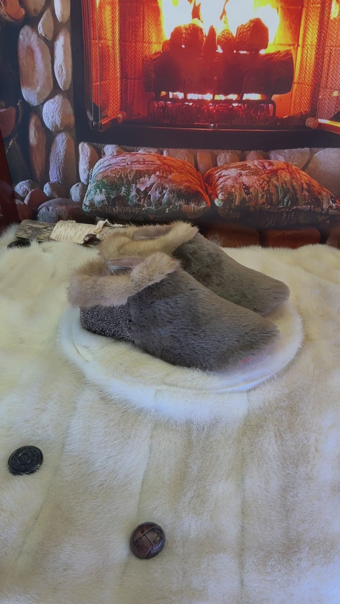 Slipper Claude pointure 8 femme – Sherling italien & cuir recyclé, pièce unique faite à la main au Québec